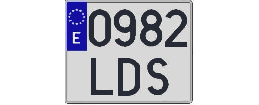 0982LDS matricula cuadrada
