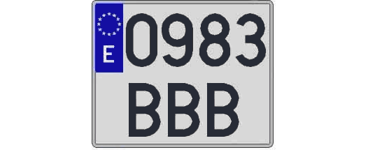0983BBB matricula cuadrada