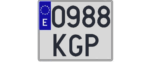 0988KGP matricula cuadrada