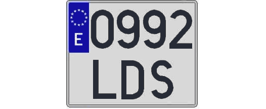 0992LDS matricula cuadrada