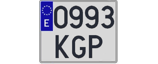 0993KGP matricula cuadrada