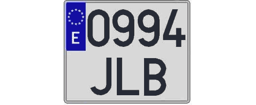 0994JLB matricula cuadrada
