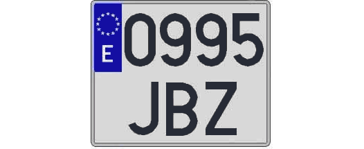 0995JBZ matricula cuadrada