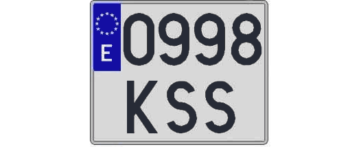 0998KSS matricula cuadrada