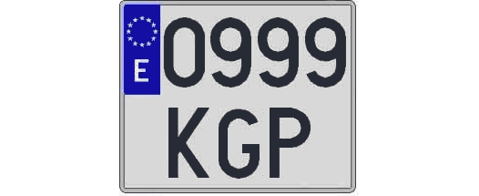 0999KGP matricula cuadrada