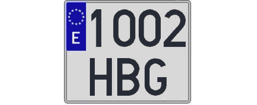 1002HBG matricula cuadrada