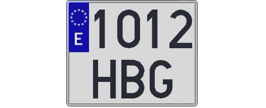 1012HBG matricula cuadrada