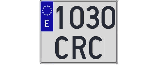 1030CRC matricula cuadrada
