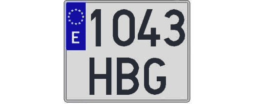 1043HBG matricula cuadrada