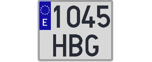 1045HBG matricula cuadrada