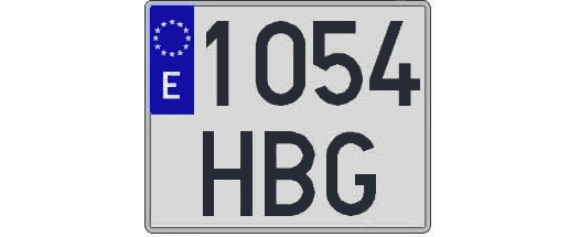 1054HBG matricula cuadrada