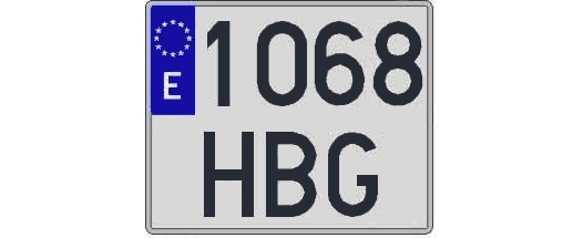 1068HBG matricula cuadrada