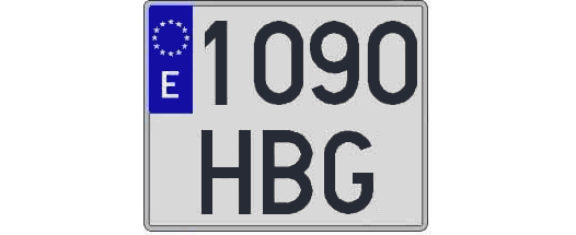 1090HBG matricula cuadrada