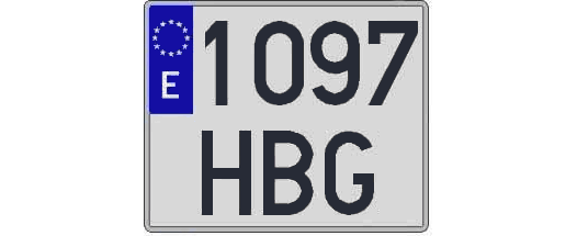 1097HBG matricula cuadrada