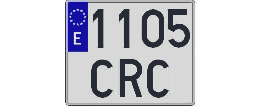 1105CRC matricula cuadrada