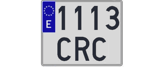 1113CRC matricula cuadrada