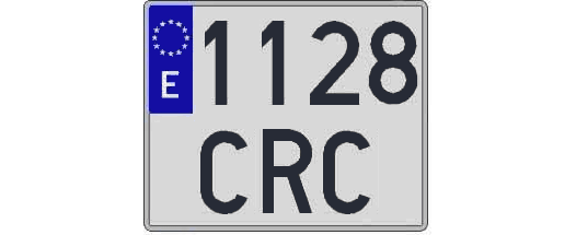 1128CRC matricula cuadrada