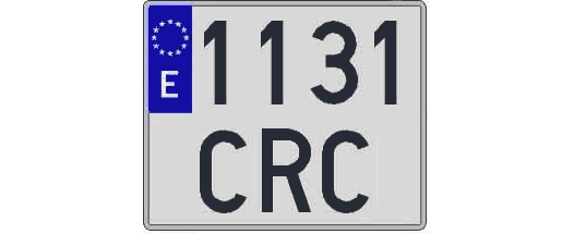 1131CRC matricula cuadrada