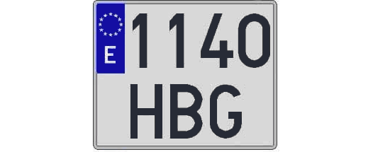 1140HBG matricula cuadrada