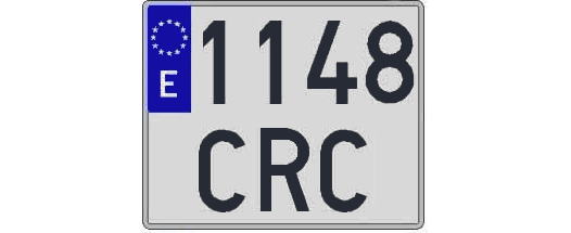1148CRC matricula cuadrada