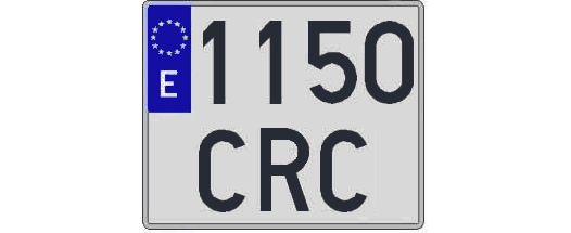1150CRC matricula cuadrada