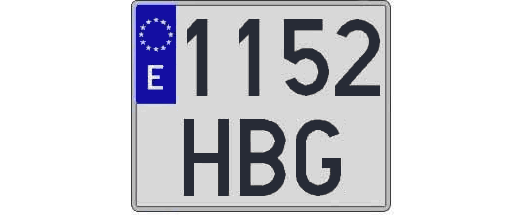 1152HBG matricula cuadrada