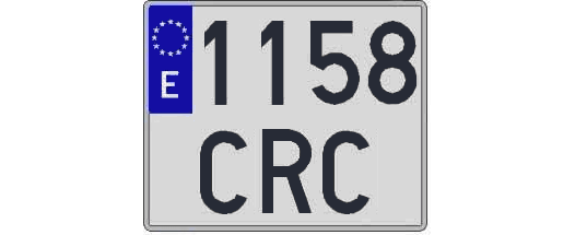 1158CRC matricula cuadrada