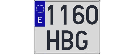 1160HBG matricula cuadrada
