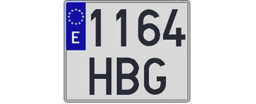 1164HBG matricula cuadrada
