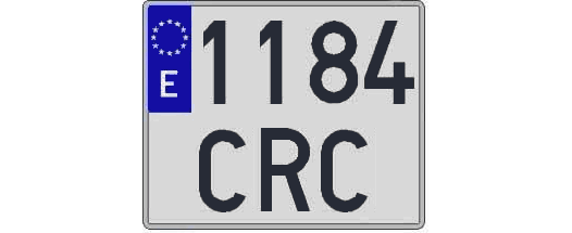 1184CRC matricula cuadrada