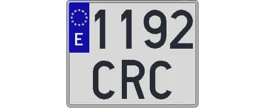 1192CRC matricula cuadrada