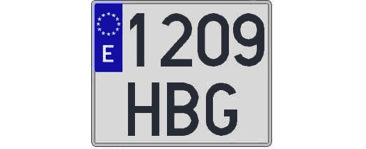 1209HBG matricula cuadrada