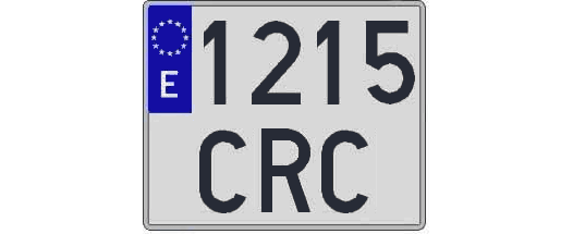 1215CRC matricula cuadrada