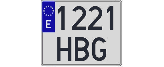 1221HBG matricula cuadrada