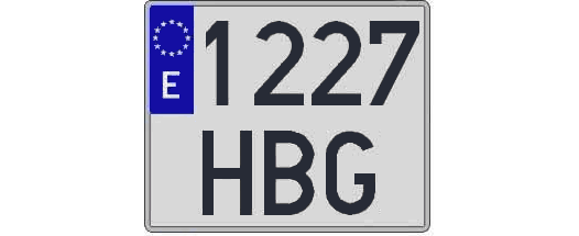 1227HBG matricula cuadrada