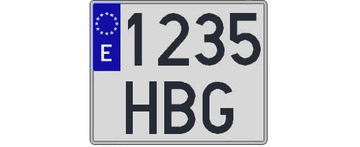 1235HBG matricula cuadrada