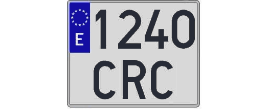 1240CRC matricula cuadrada
