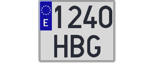 1240HBG matricula cuadrada
