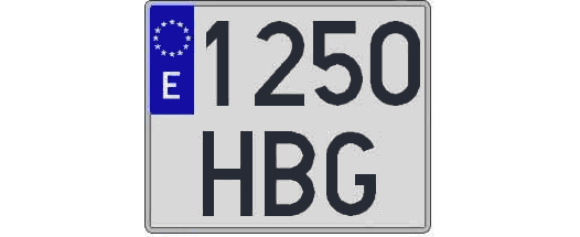 1250HBG matricula cuadrada