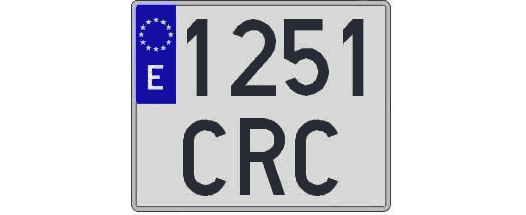 1251CRC matricula cuadrada