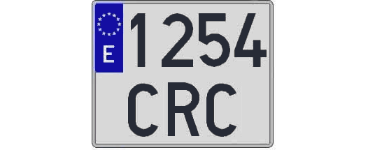 1254CRC matricula cuadrada