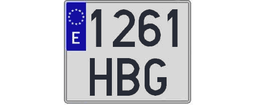 1261HBG matricula cuadrada