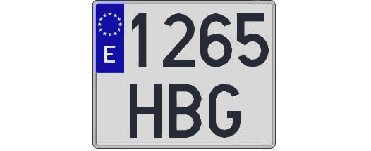 1265HBG matricula cuadrada