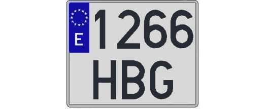 1266HBG matricula cuadrada