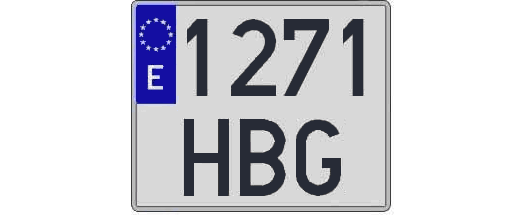 1271HBG matricula cuadrada