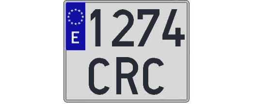 1274CRC matricula cuadrada