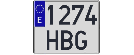1274HBG matricula cuadrada