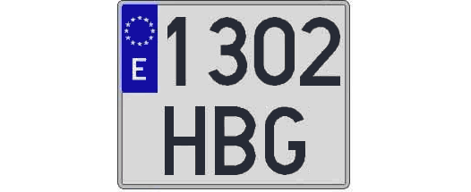 1302HBG matricula cuadrada