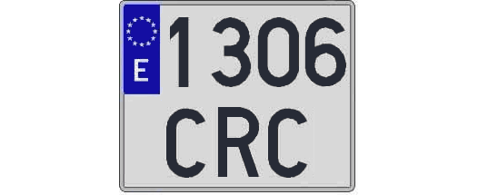 1306CRC matricula cuadrada