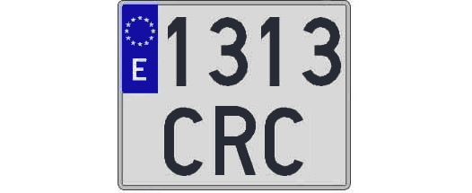 1313CRC matricula cuadrada